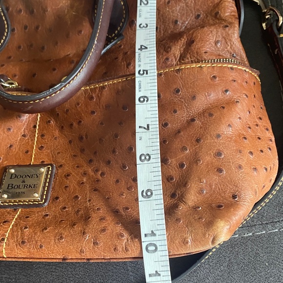 Dooney & Bourke Tan Ostrich Leather Satchel - Picture 11 of 12